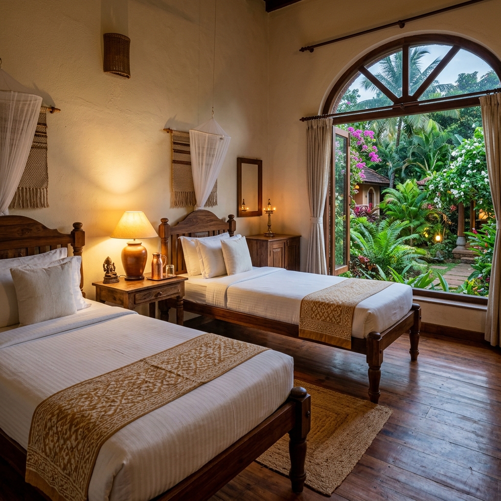 Twin Room Shared Accommodation in Kerala